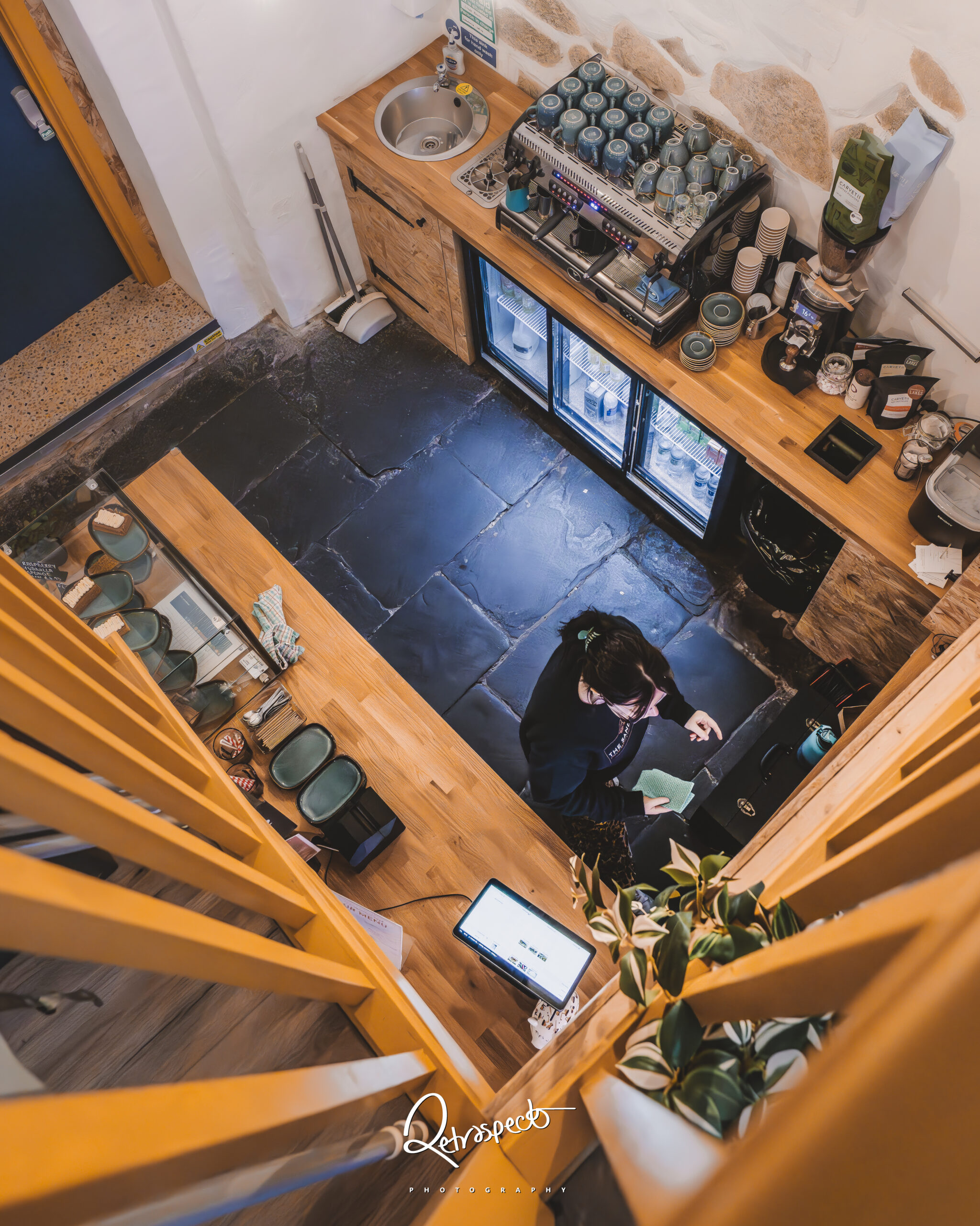 Accessible seating inside The Sandbox Café in Keswick